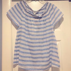 NWT beach lunch lounge stripe linen top
